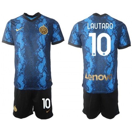 Inter Milan Lautaro Martinez 10 Bambino Maglia Prima 2021/2022 Manica Corta (+ Pantaloncini) 